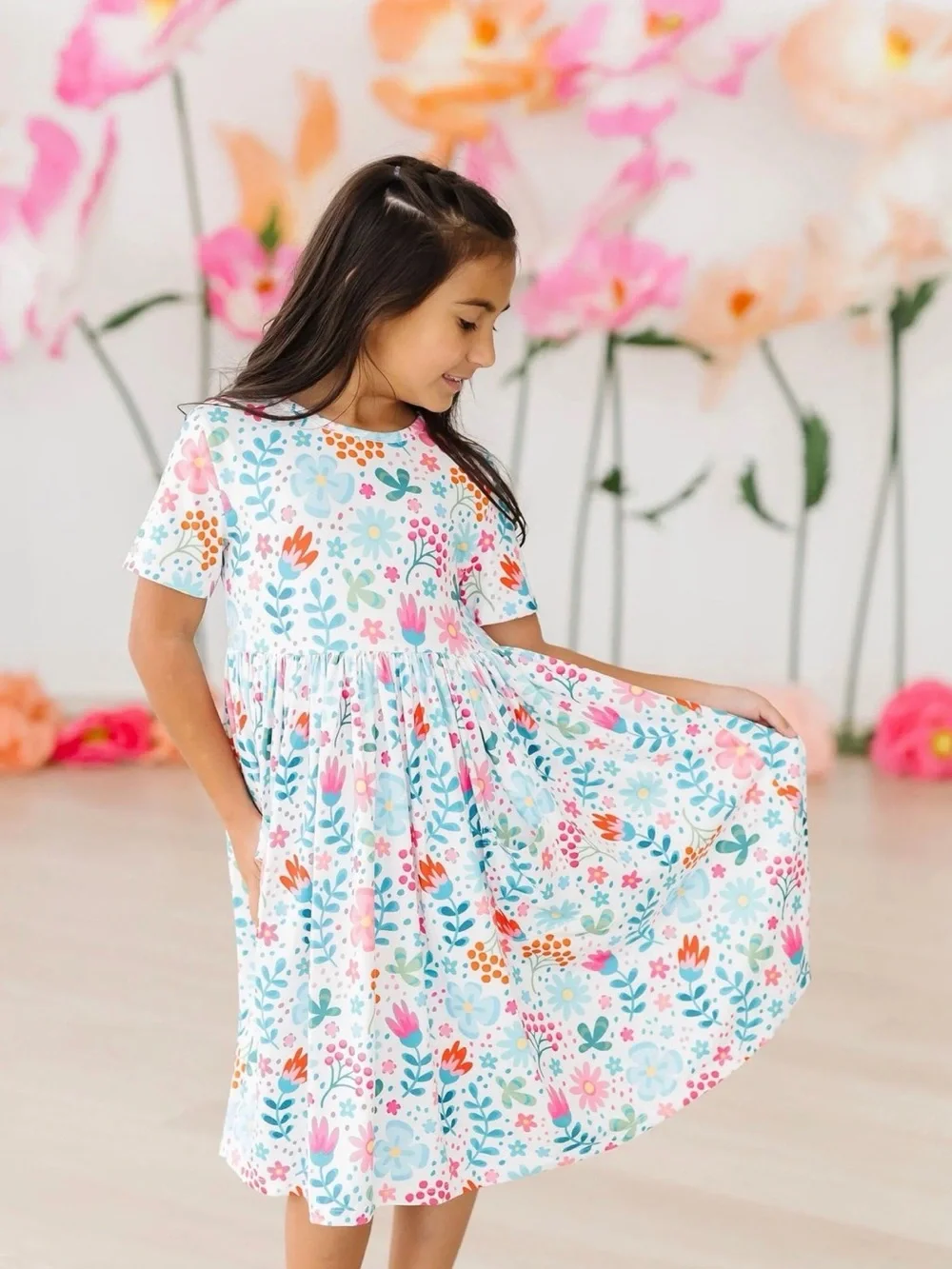 Mila & Rose SUNLIT GARDEN S/S POCKET TWIRL DRESS NWOT